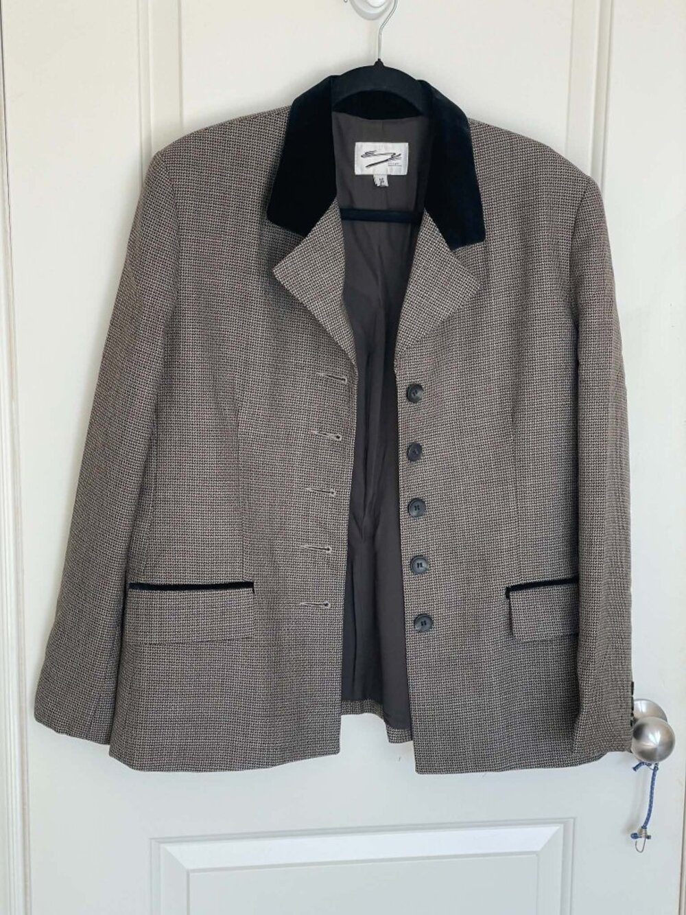 Vintage Wool Houndstooth Blazer size 16